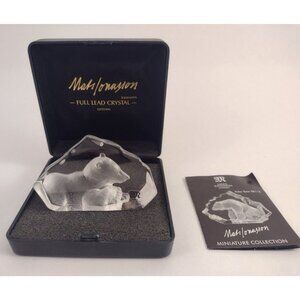 Mats Jonasson Baby Polar Bear Full Lead Crystal 88109 Sculpture Paperweight
